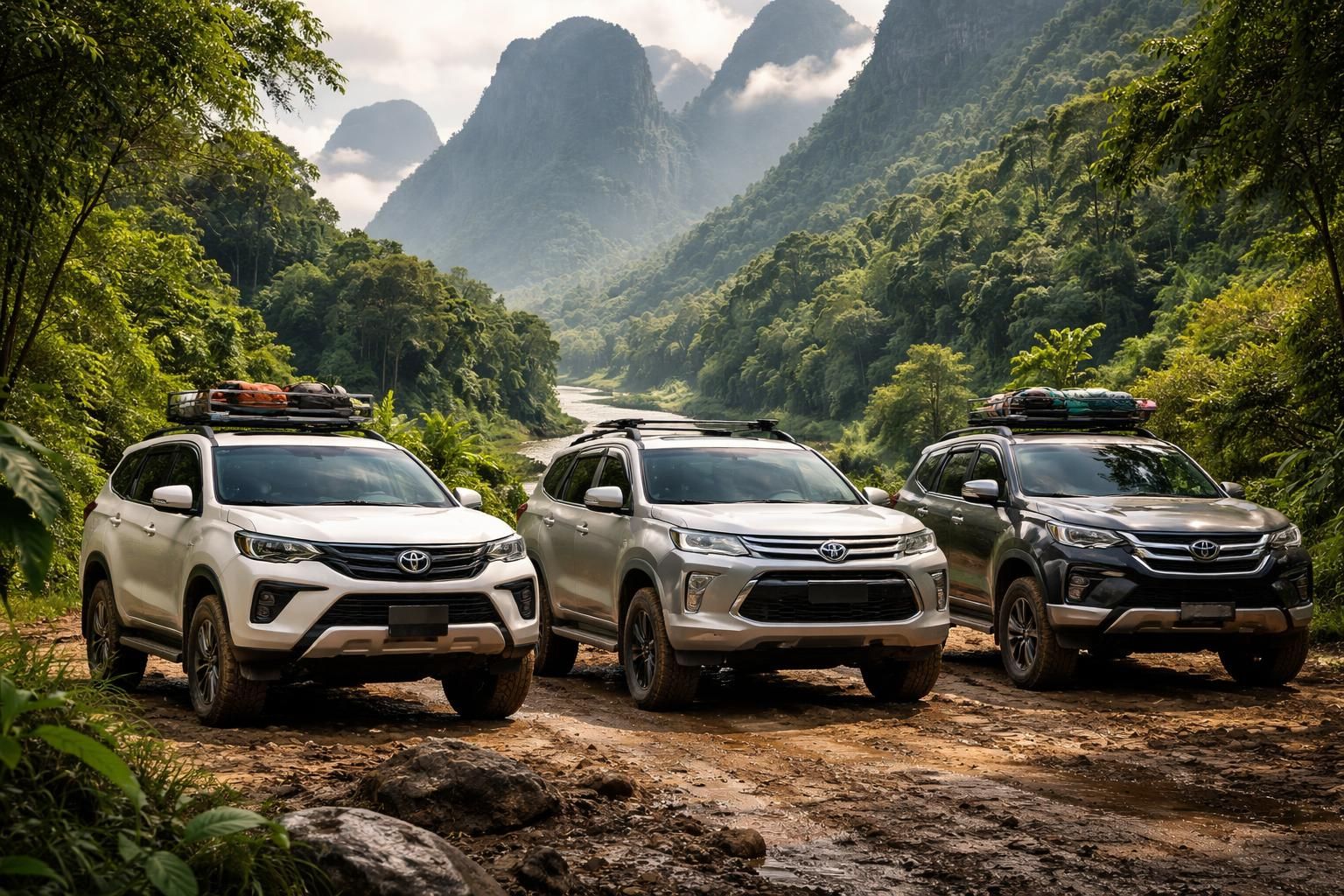 découvrez les circuits proposés par indochine voyages à bord de véhicules confortables et robustes tels que le toyota fortuner, le mitsubishi montero sport et l'isuzu mu-x pour une aventure inoubliable en asie.