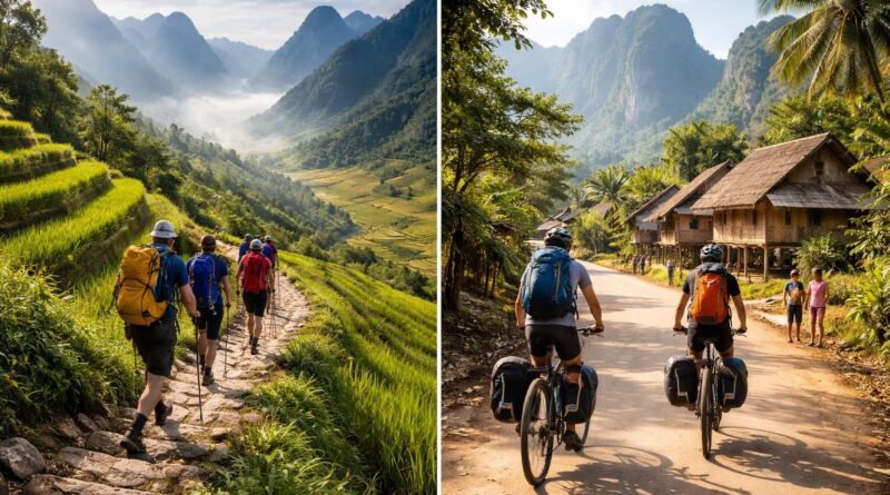 découvrez des voyages sportifs en indochine alliant trekking dans les montagnes du nord vietnam et cyclotourisme au laos pour une aventure inoubliable au cœur de paysages spectaculaires.