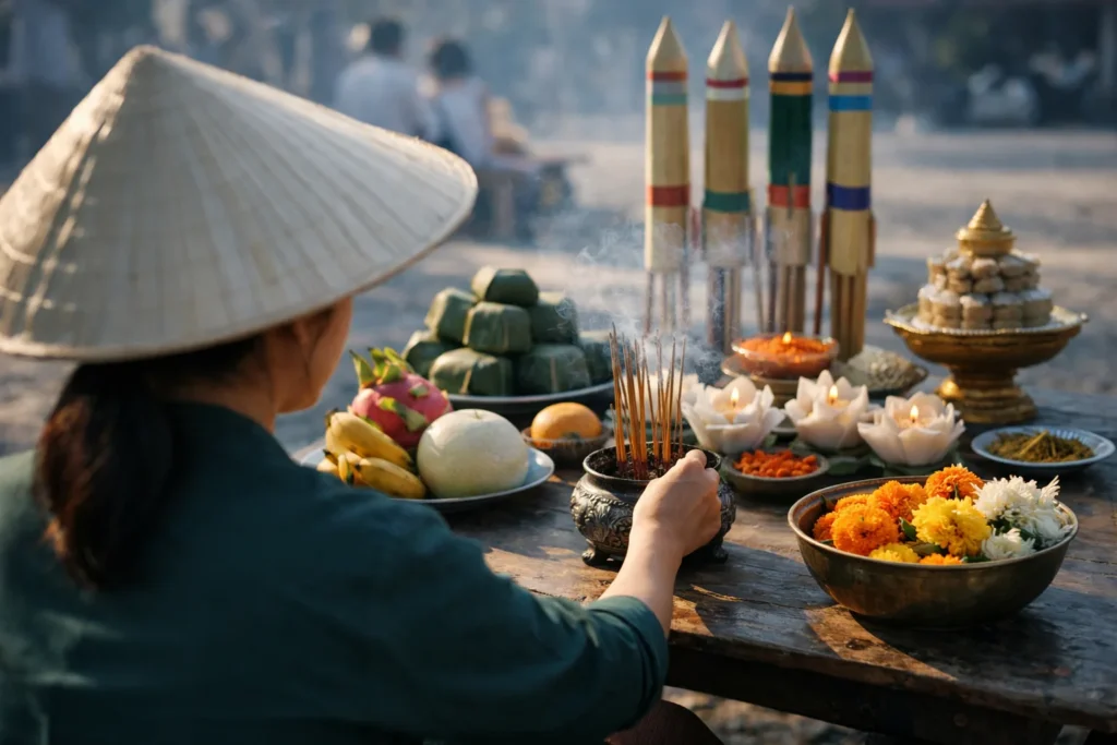 Fêtes du calendrier lunaire : Tết, Pchum Ben, Boun Bang Fai