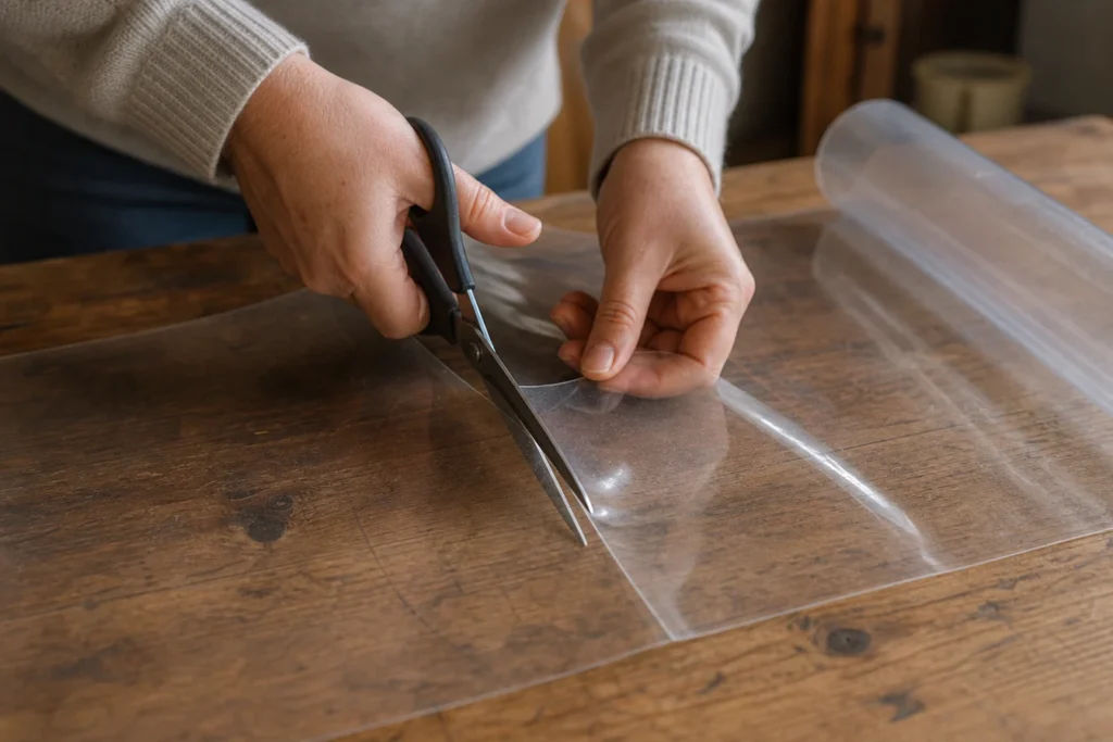 Comment découper une toile cirée transparente aux bonnes dimensions
