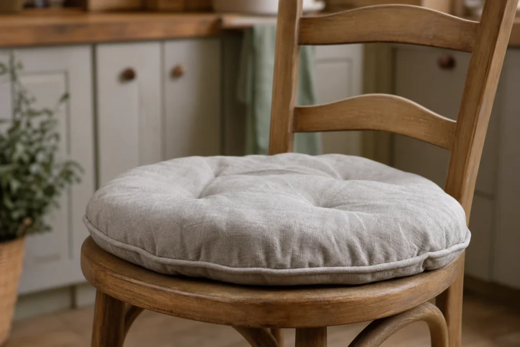 Quelle dimension de coussin rond choisir pour une chaise de cuisine ?